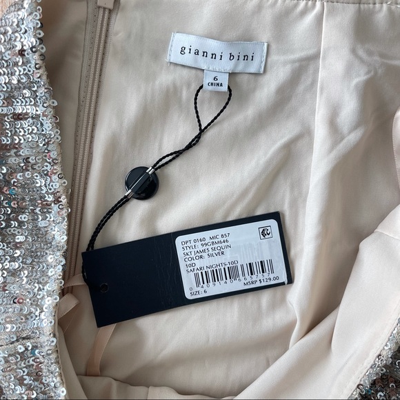 NWT Gianni Bini James Sequined Side Drape Skirt - Picture 8 of 14